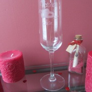 Copa de champán- grabado de cristal con ácido